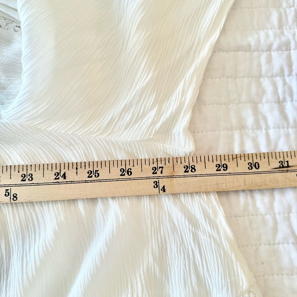 Arizona Jean Co Boho Peasant Blouse Ivory Lace Rayon Flowy Top XXL | Neutral 🤍 - Picture 8 of 9